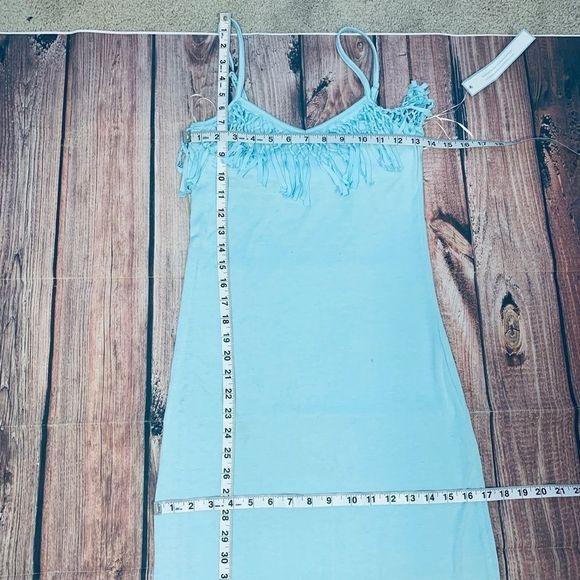 Stain NWT Rebel Sky Fringe Maxi Dress S Bliss Blue - Picture 12 of 16